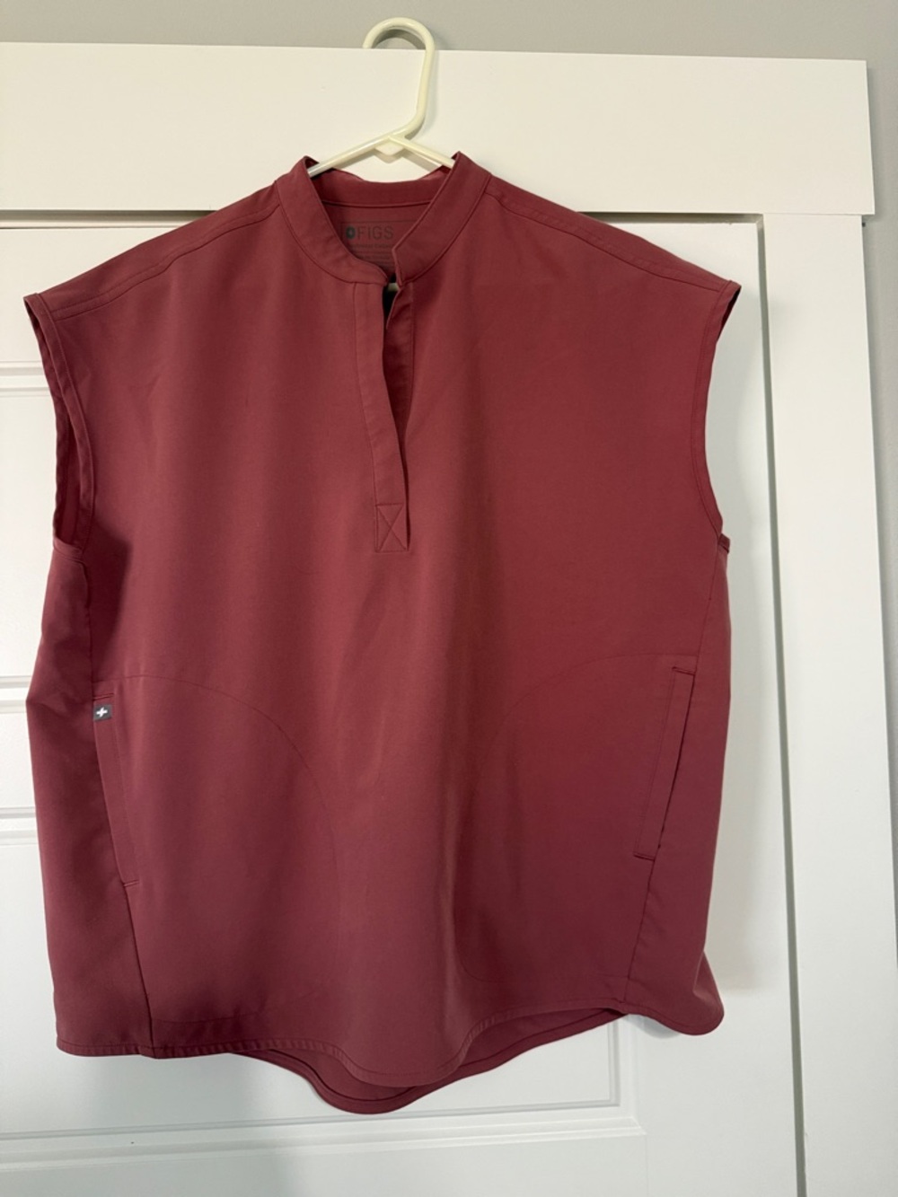 Figs Sleeveless Top in Wine Red